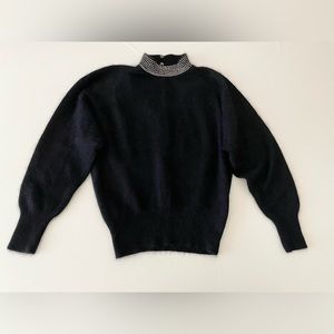 I.Magnin sweater with gem and peek-a-boo back details